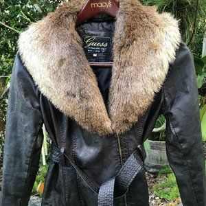 Guess Ladies Jacket with detachable fur collar
